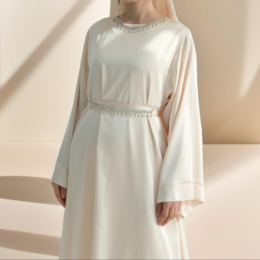 Lightweight plain abaya with long sleeves - Try Modest Limited