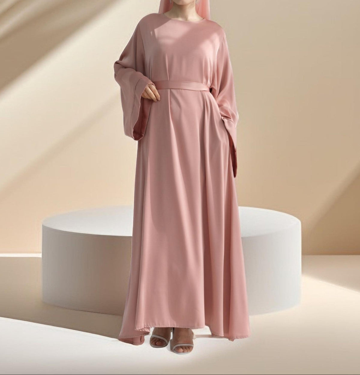 Lightweight plain abaya with long sleeves - Try Modest Limited