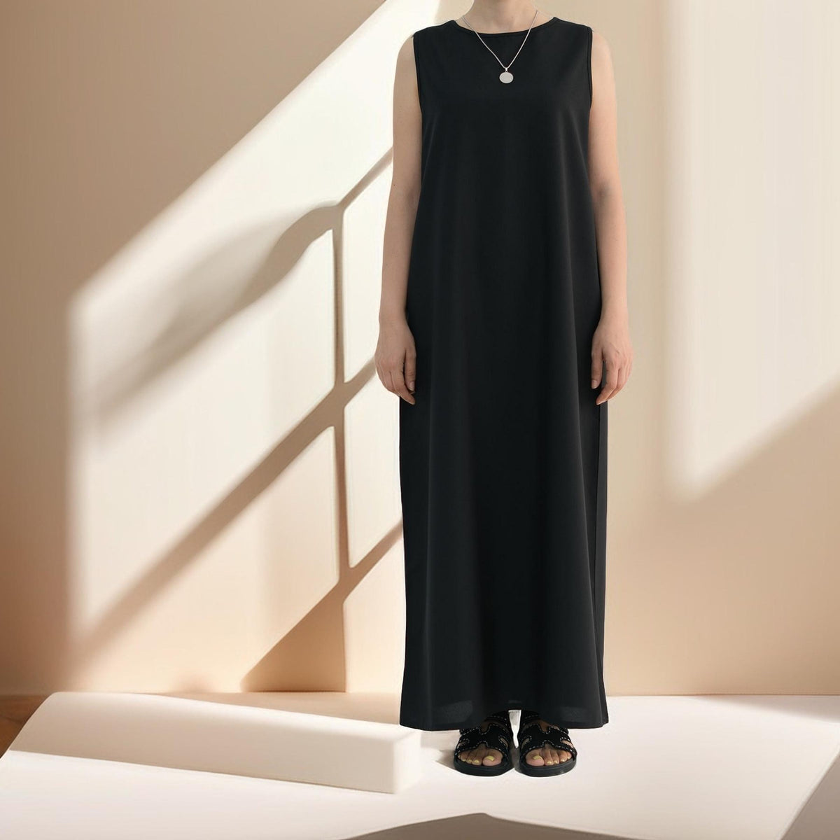 Lily 2 PC Abaya Set with Elegant Floral Sleeve Embroidery - Try Modest Limited