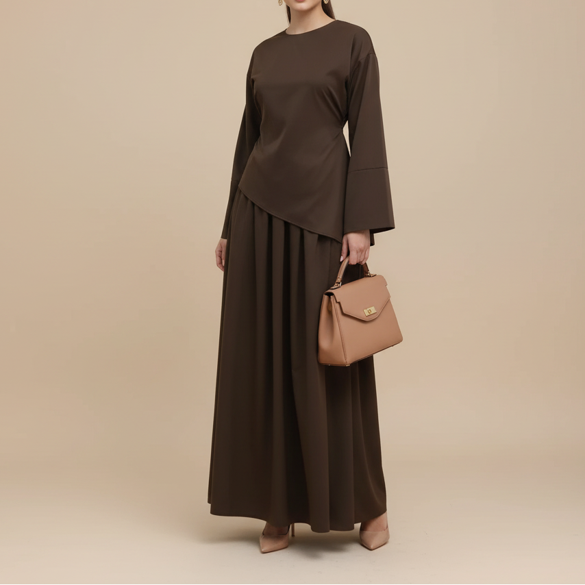 Liora Modest Tunic & Maxi Skirt Co-Ord Set