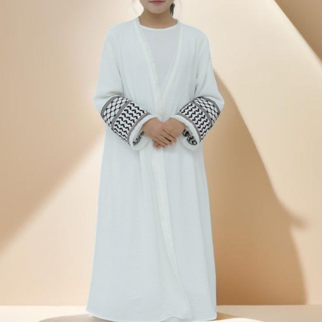 Little Miss Keffiyeh Open Front Kimono Abaya - Try Modest Limited