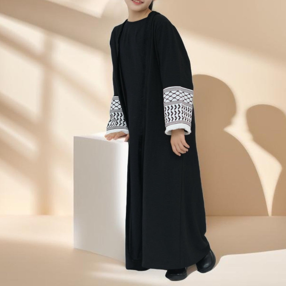 Little Miss Keffiyeh Open Front Kimono Abaya - Try Modest Limited