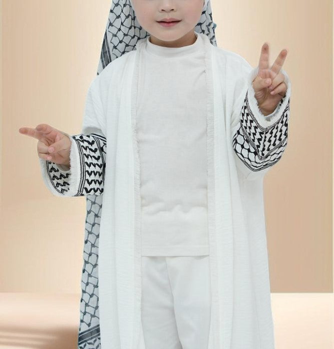 Little Miss Keffiyeh Open Front Kimono Abaya Try Modest Limited