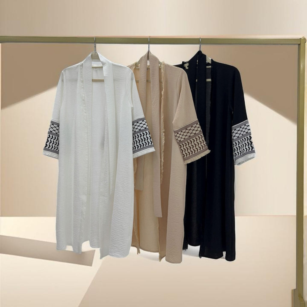 Little Miss Keffiyeh Open Front Kimono Abaya - Try Modest Limited