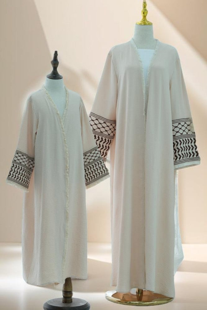 Little Miss Keffiyeh Open Front Kimono Abaya - Try Modest Limited