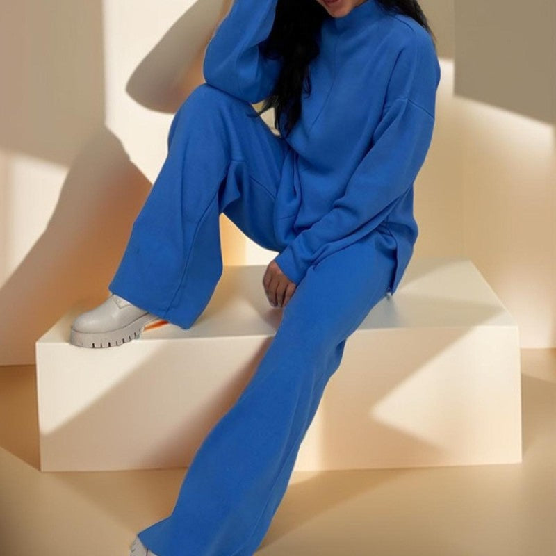 Long Sleeve Loose Casual Sweater Knitted Set - Try Modest Limited