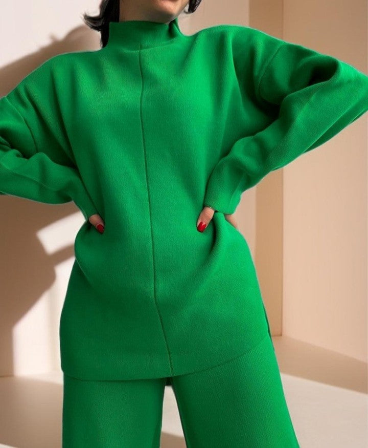 Long Sleeve Loose Casual Sweater Knitted Set - Try Modest Limited