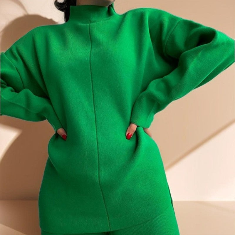 Long Sleeve Loose Casual Sweater Knitted Set - Try Modest Limited