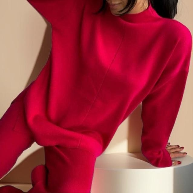 Long Sleeve Loose Casual Sweater Knitted Set - Try Modest Limited