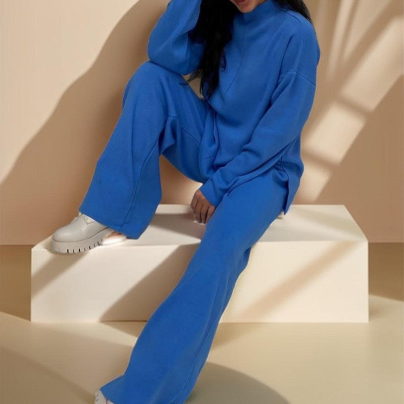 Long Sleeve Loose Casual Sweater Knitted Set - Try Modest Limited