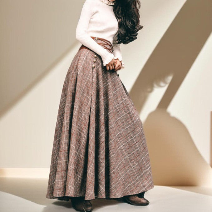 Long plaid pattern skirt - Try Modest Limited