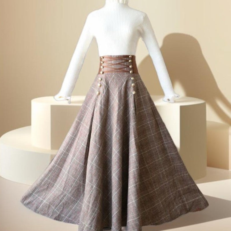 Long plaid pattern skirt - Try Modest Limited