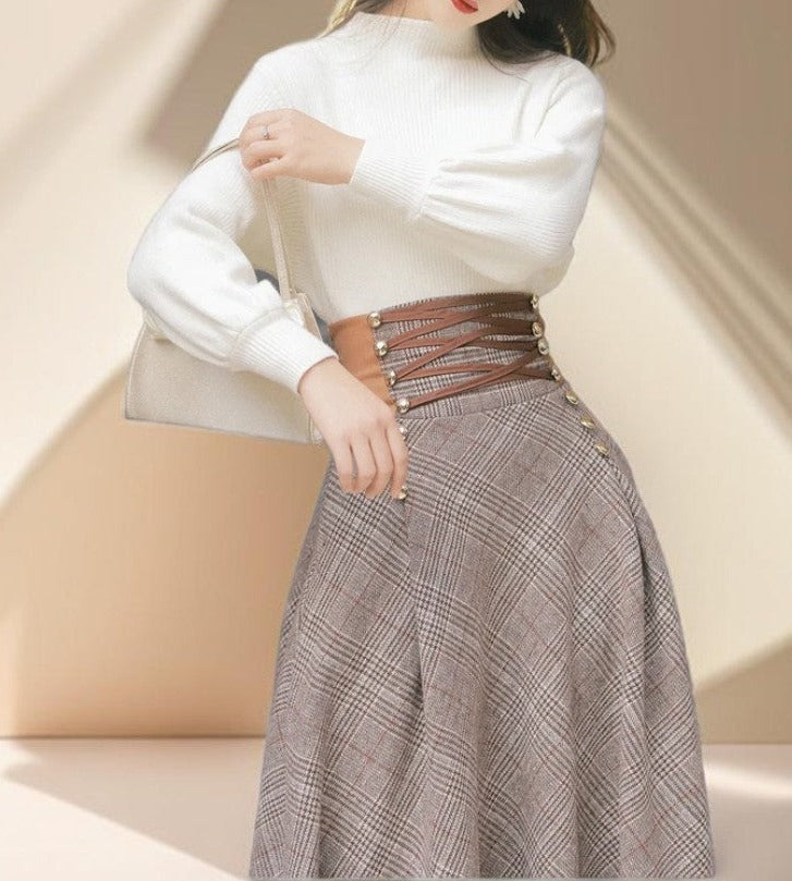 Long plaid pattern skirt - Try Modest Limited