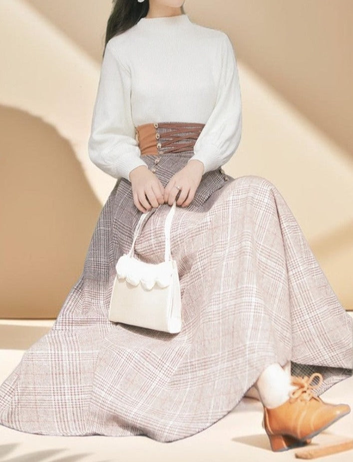 Long plaid pattern skirt Try Modest Limited – Try Modest Limited