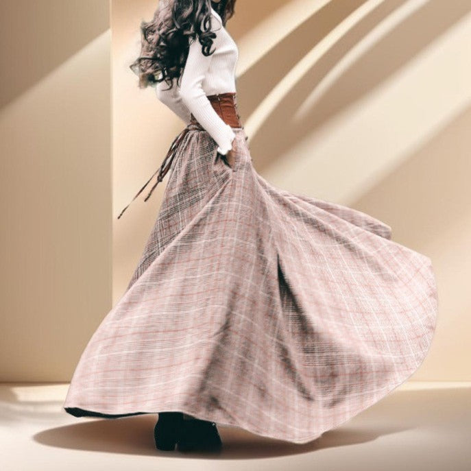 Long plaid pattern skirt - Try Modest Limited