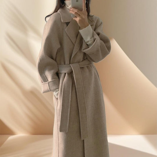 Long Wool Coat With Drop Shoulder - Try Modest Limited 