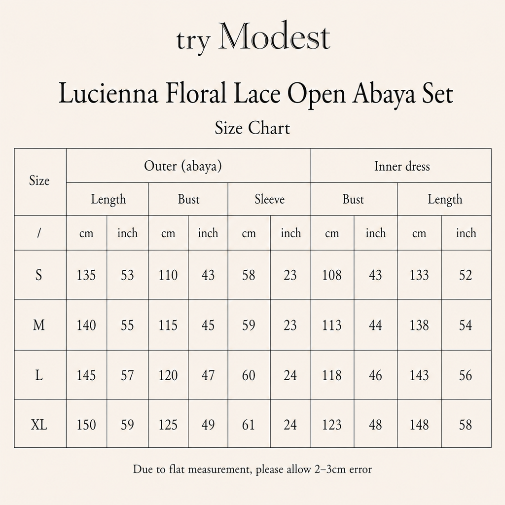 Σετ Abaya με ανοιχτή δαντέλα και λουλούδια Lucienna
