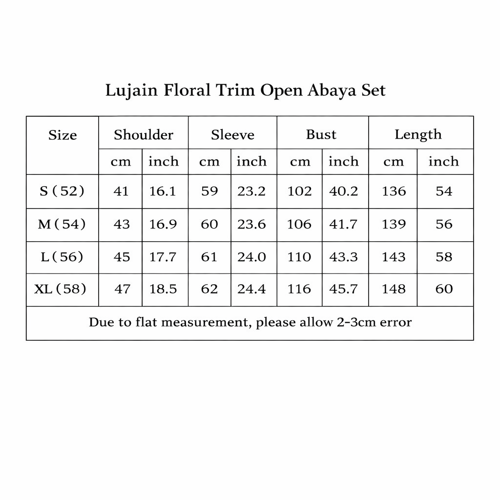 Lujain Floral Trim Open Abaya Set - Try Modest Limited 