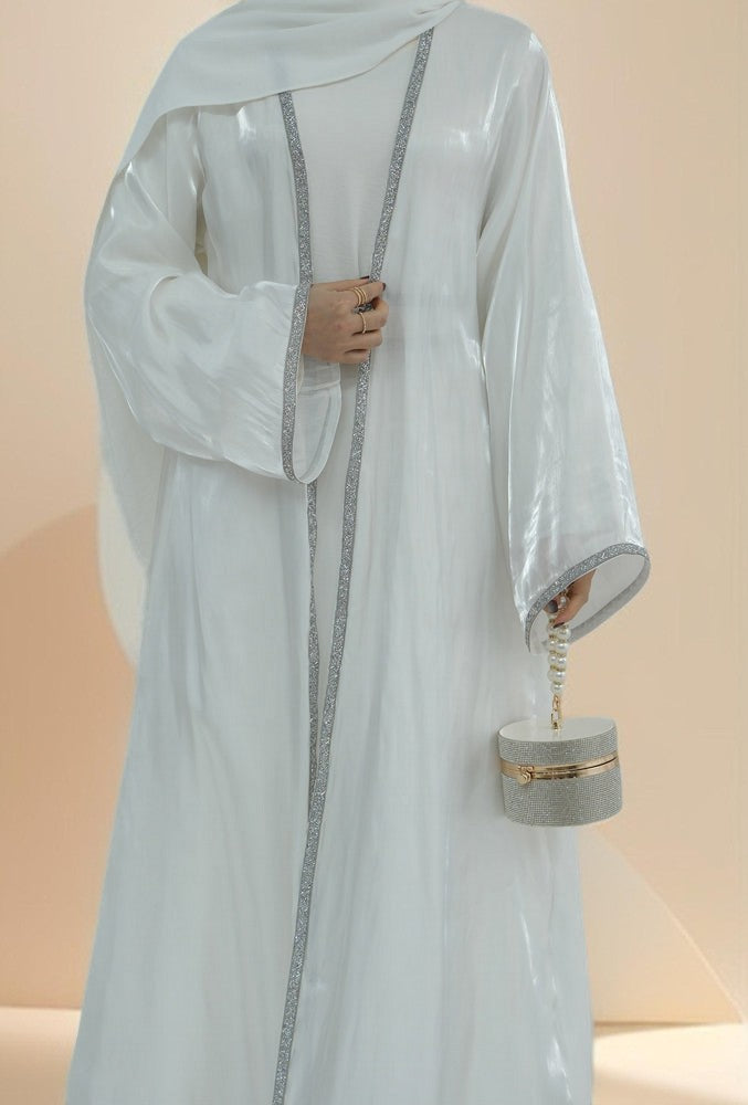 Lumina glitter throwover abaya with belt - Try Modest Limited