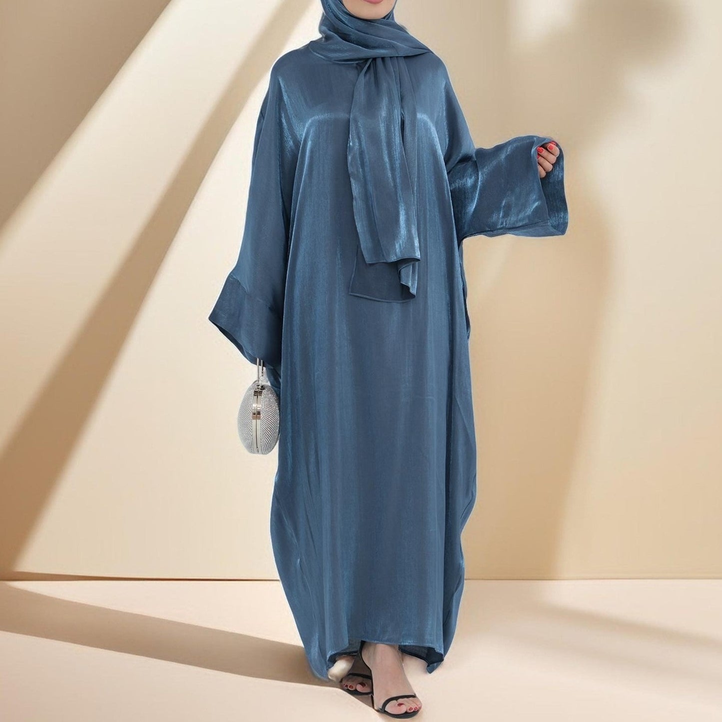 Luminous Luxe Abaya with attached hijab