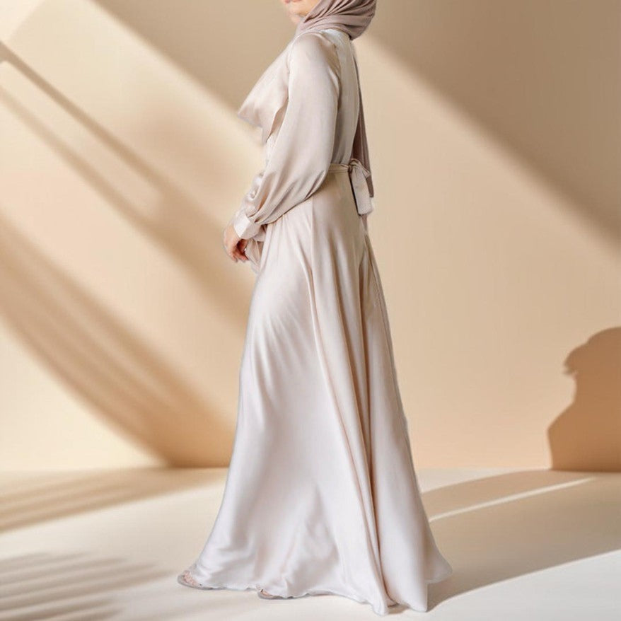 Luxe Silky Draped Robe - Try Modest Limited