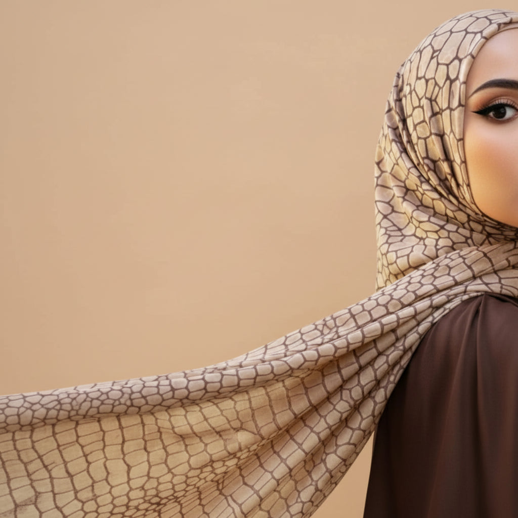 Luxe Crocodile Scale Bamboo Modal Hijab - Try Modest Limited – Try ...