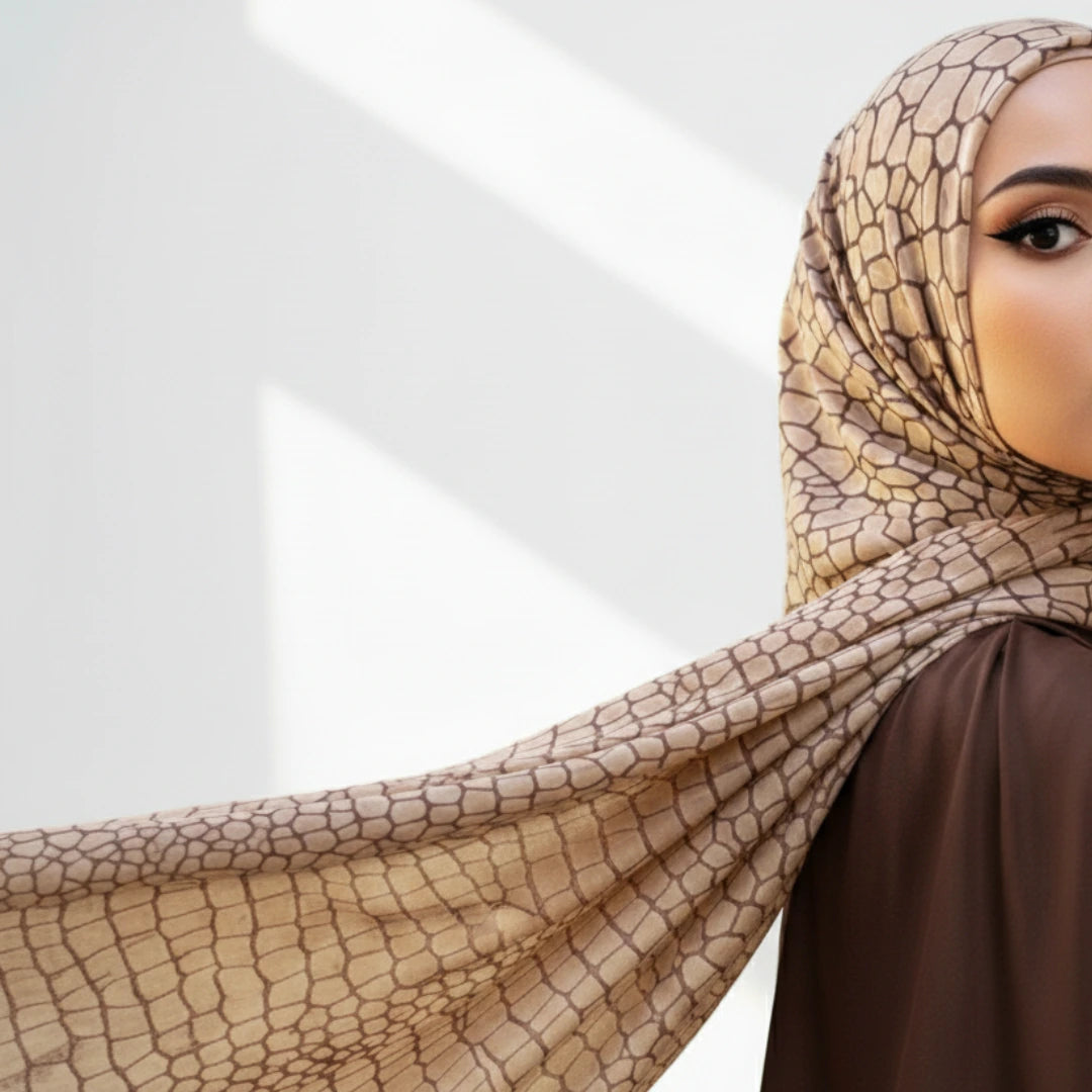 Luxe Crocodile Scale Bamboo Modal Hijab