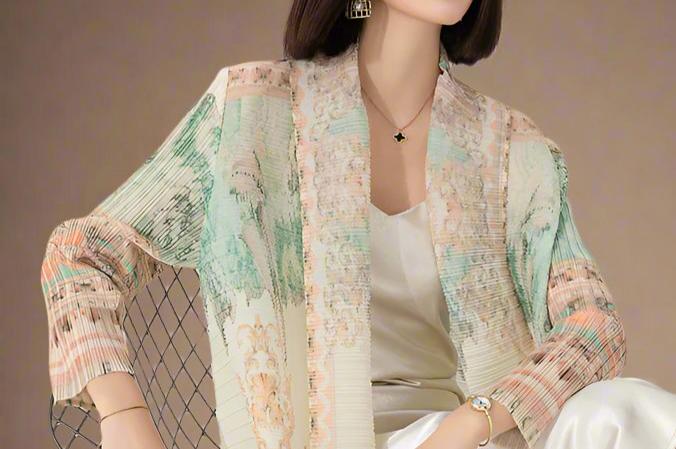 Luxe pileli kimono pelerin