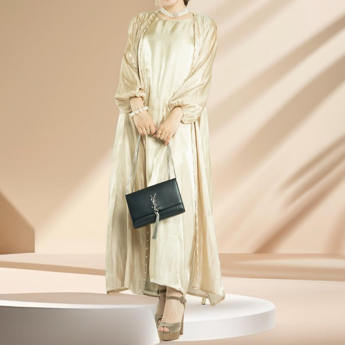 Luxury Elegant Women's Fashion Moroccan Abaya 2 Pcs set - Try Modest Limited