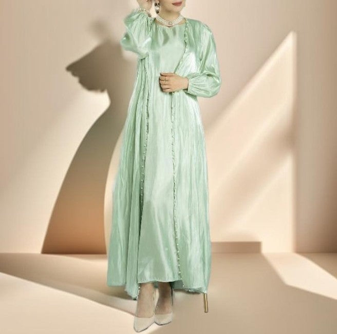 Luxury Elegant Women's Fashion Moroccan Abaya 2 Pcs set - Try Modest Limited