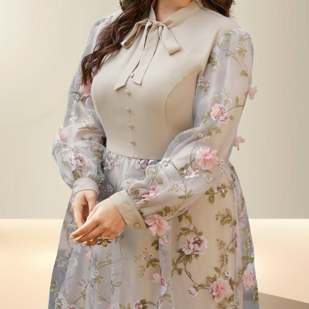 Luxury Floral Elegant maxi-plus size evening dress - Try Modest Limited