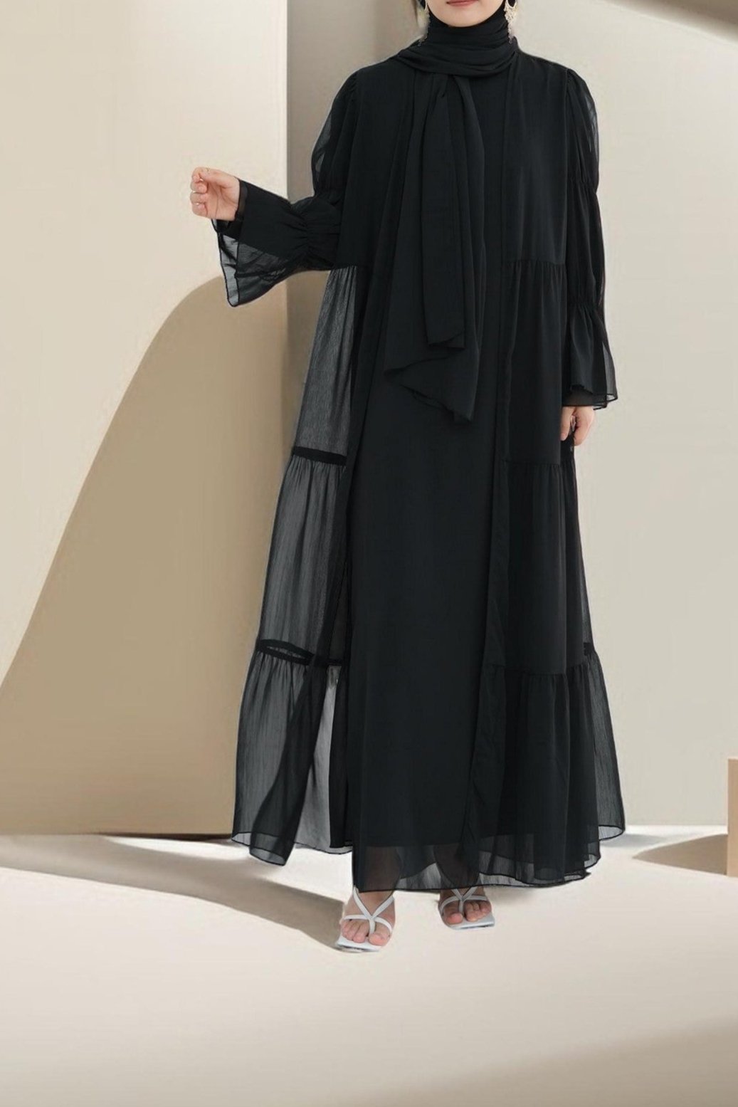 Lyana 2 pc açık abaya