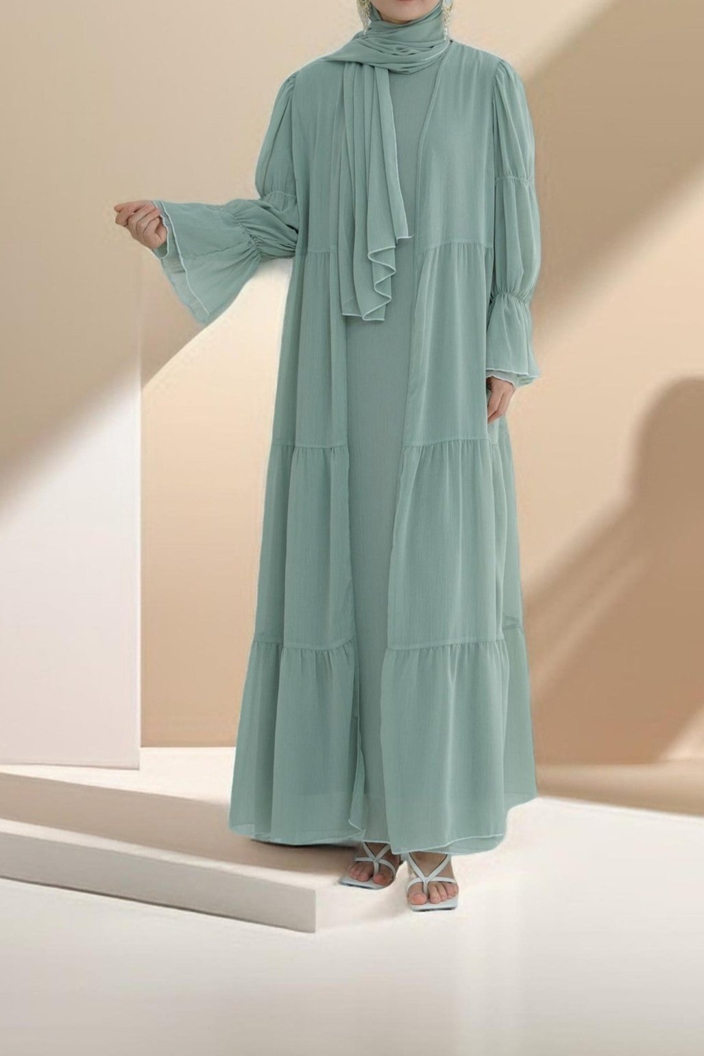 Lyana 2 PC Open Abaya