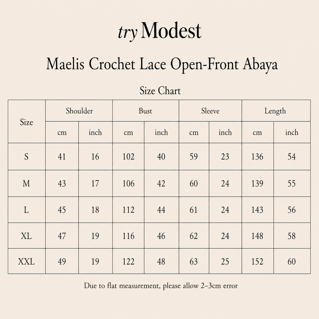 Maelis Crochet Lace Open-Front Abaya
