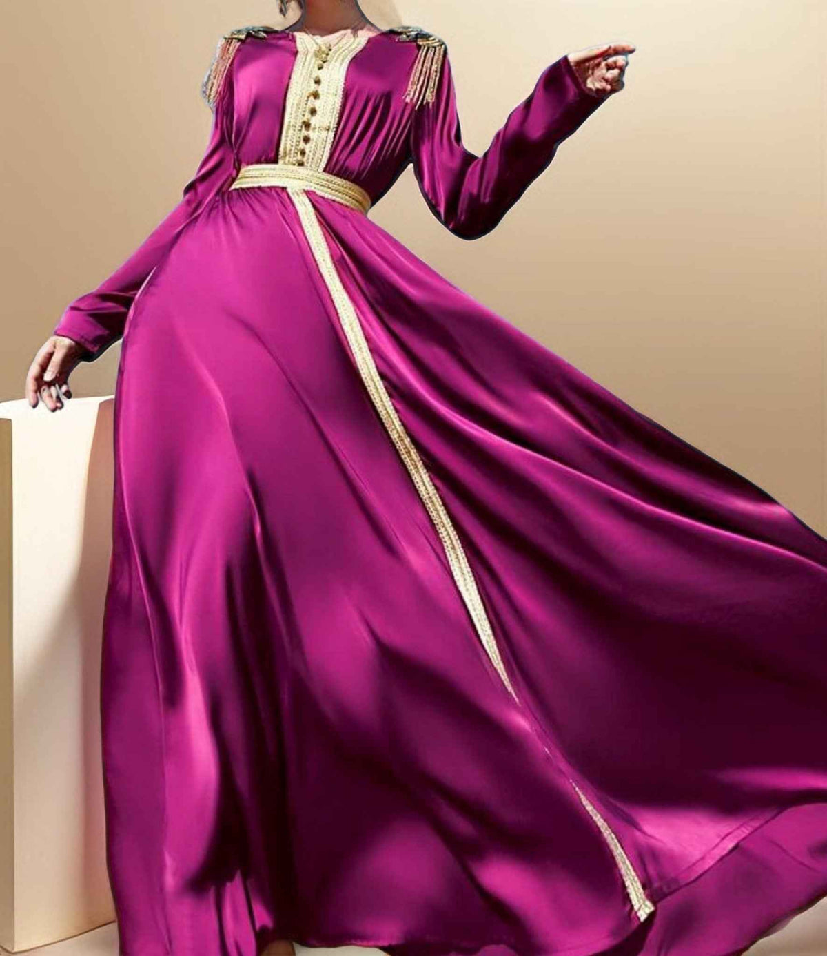 arabic style evening dress Arabic Style Women Evening Dress, Prom Dress With Sleeve
