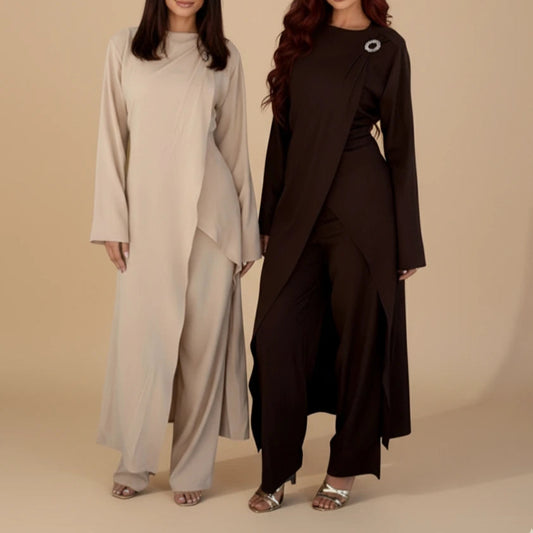 Conjunto de top y pantalón asimétrico Maram