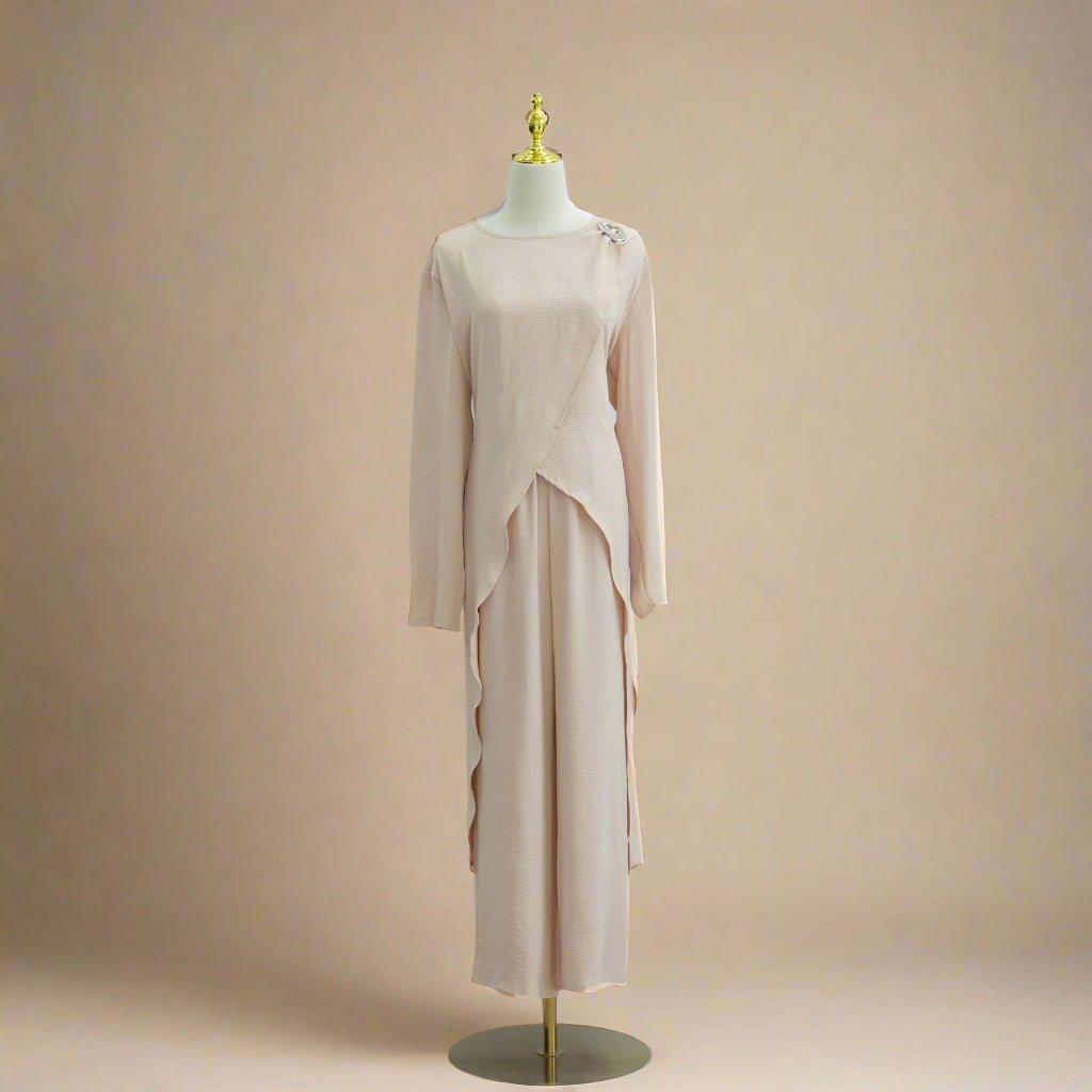 Maram Asimetrik Üst ve Pantolon Takımı