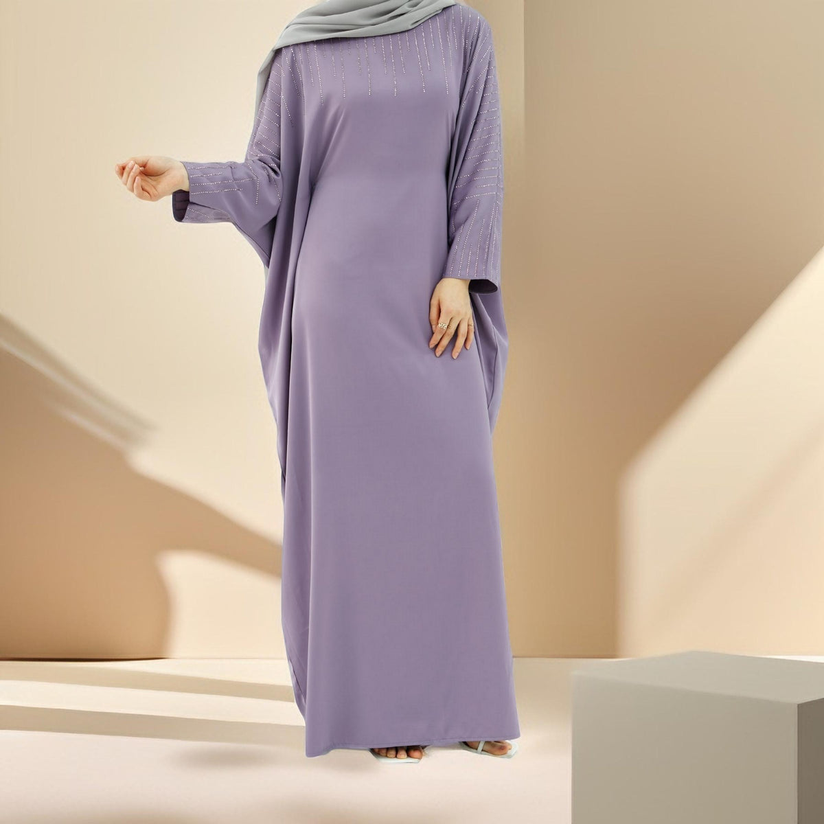 Maria Embellished Kaftan Abaya - Try Modest Limited