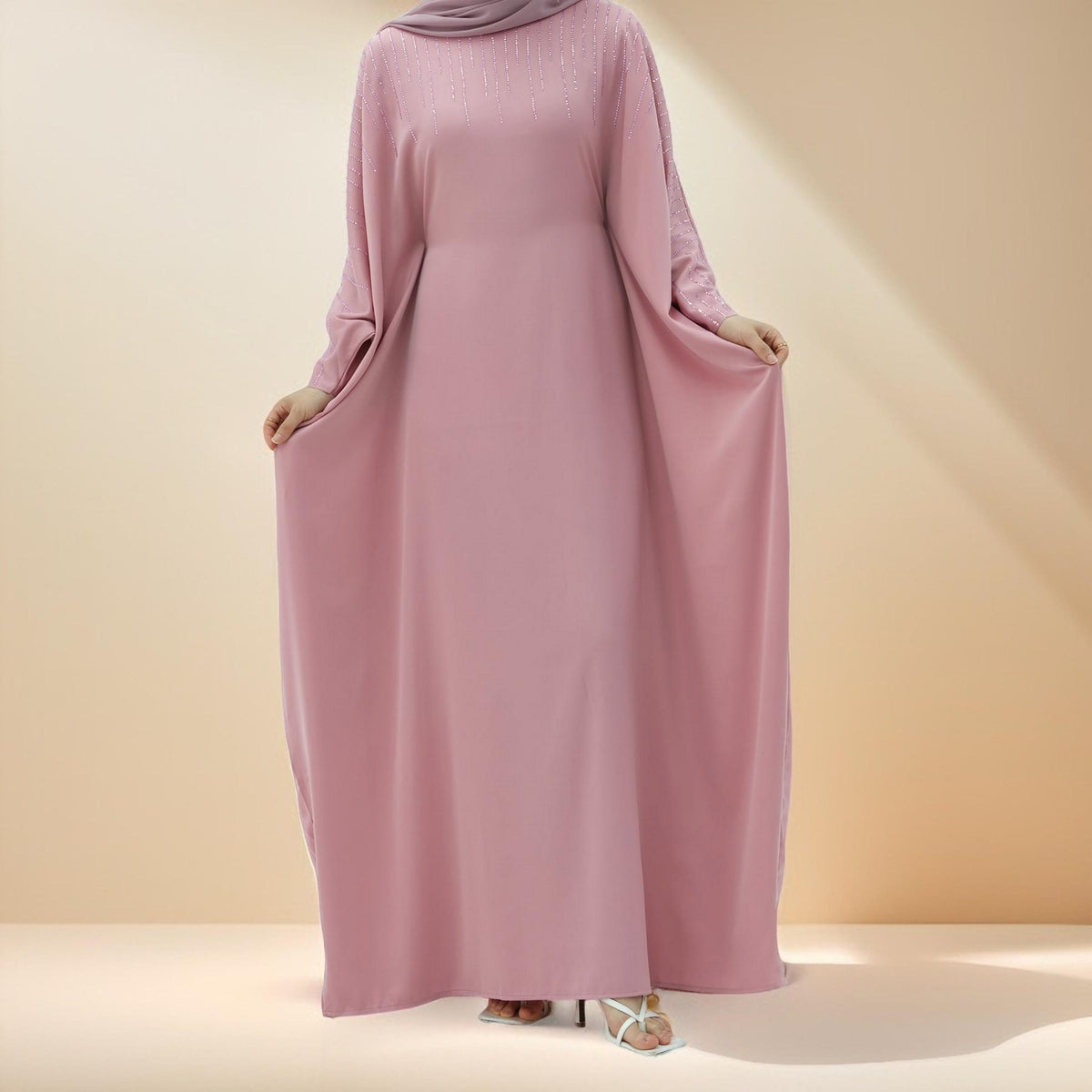 Maria Embellished Kaftan Abaya - Try Modest Limited