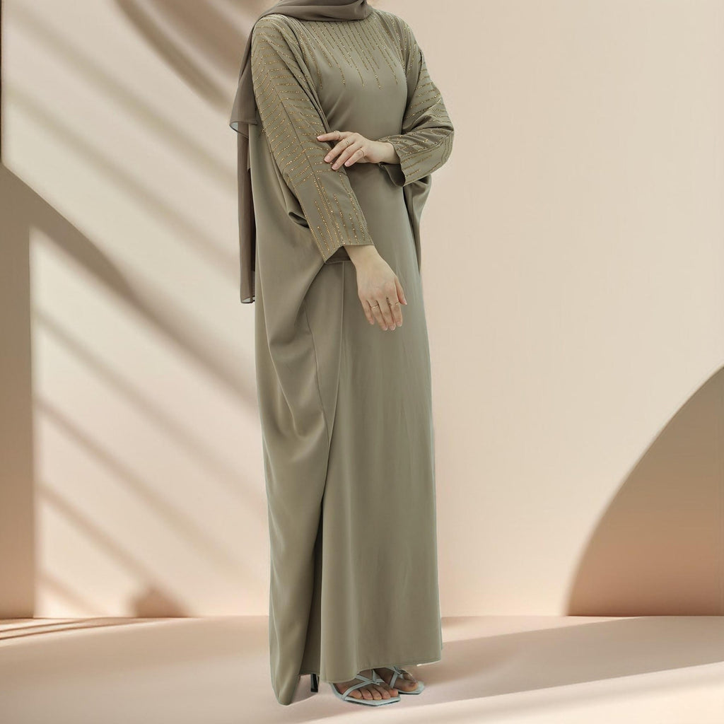 Maria Embellished Kaftan Abaya - Try Modest Limited