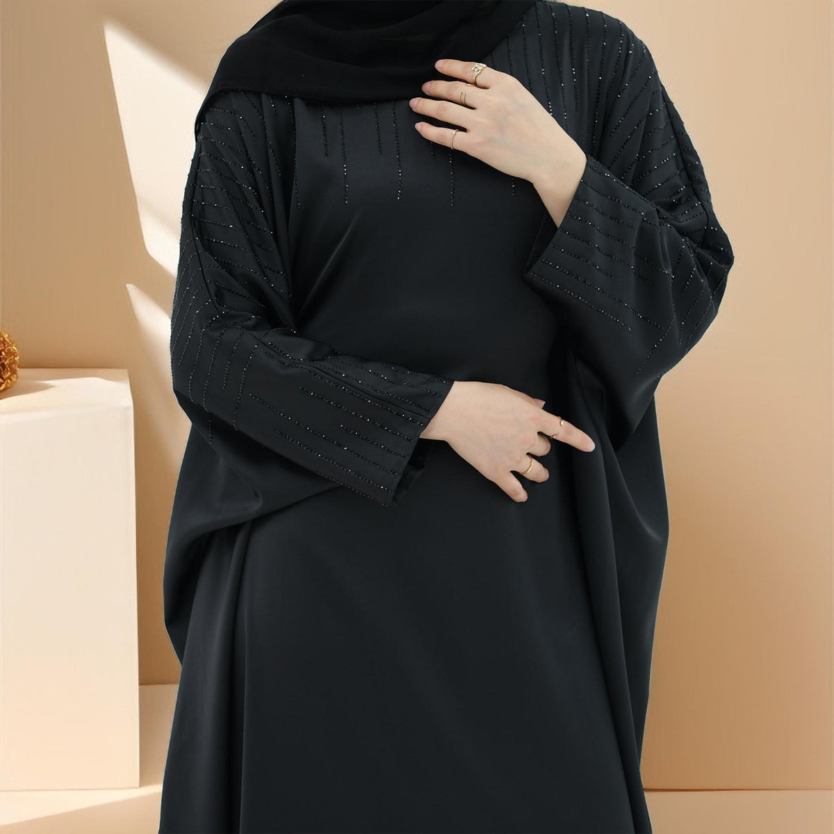 Maria Embellished Kaftan Abaya - Try Modest Limited