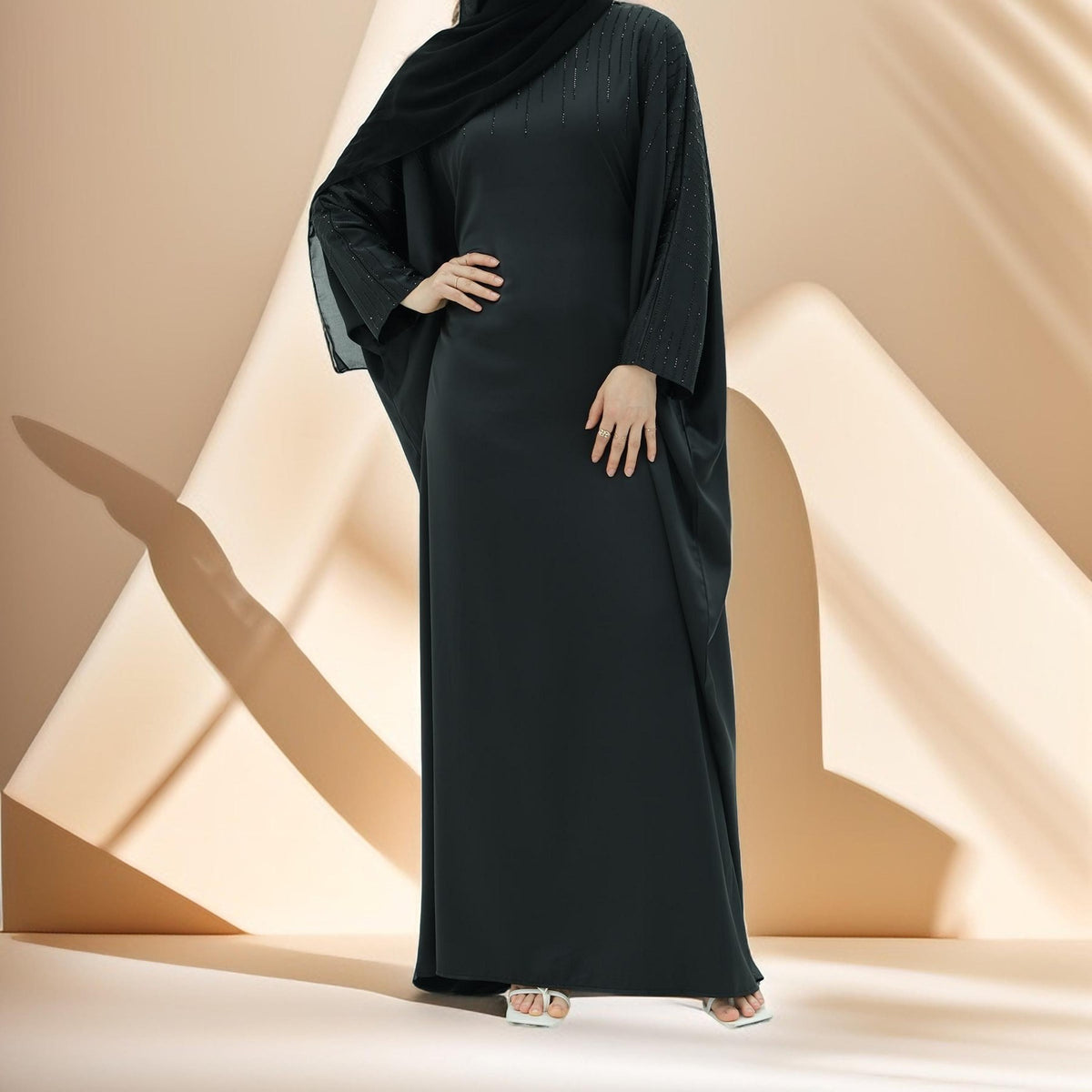 Maria Embellished Kaftan Abaya - Try Modest Limited