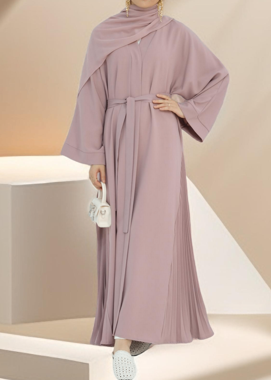 Marjan Side Pleated Kimono Abaya Try Modest Limited