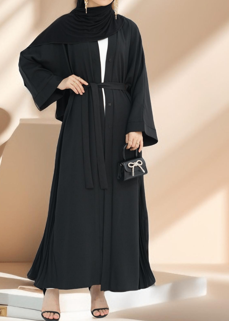 Marjan Side Pleated Kimono Abaya Try Modest Limited