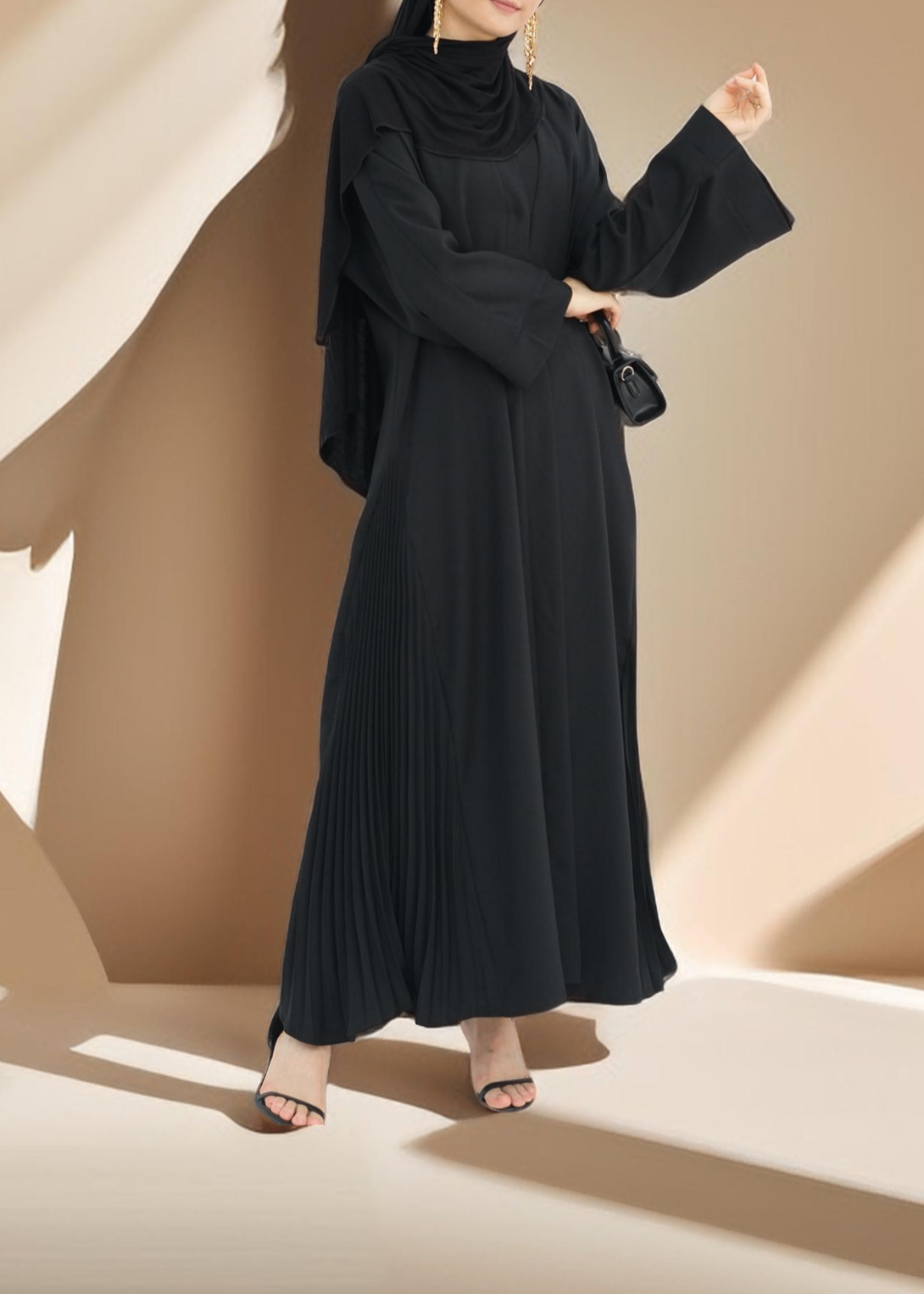 Marjan Side Pleated Kimono Abaya Try Modest Limited