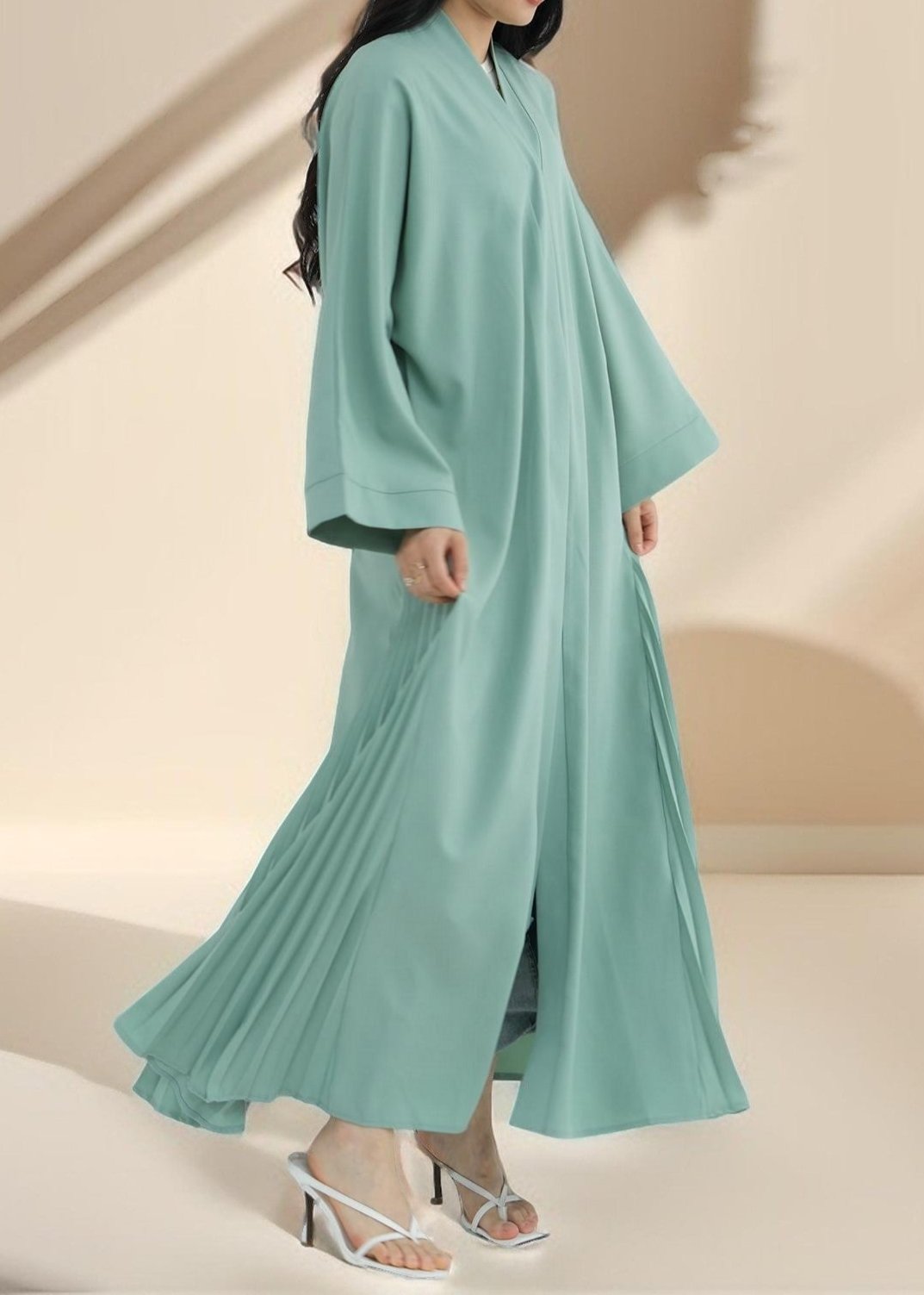 Marjan Side Pleated Kimono Abaya Try Modest Limited