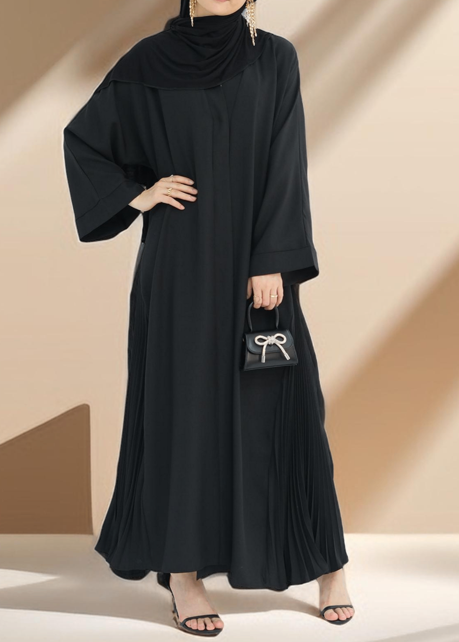 Marjan Side Pleated Kimono Abaya Try Modest Limited