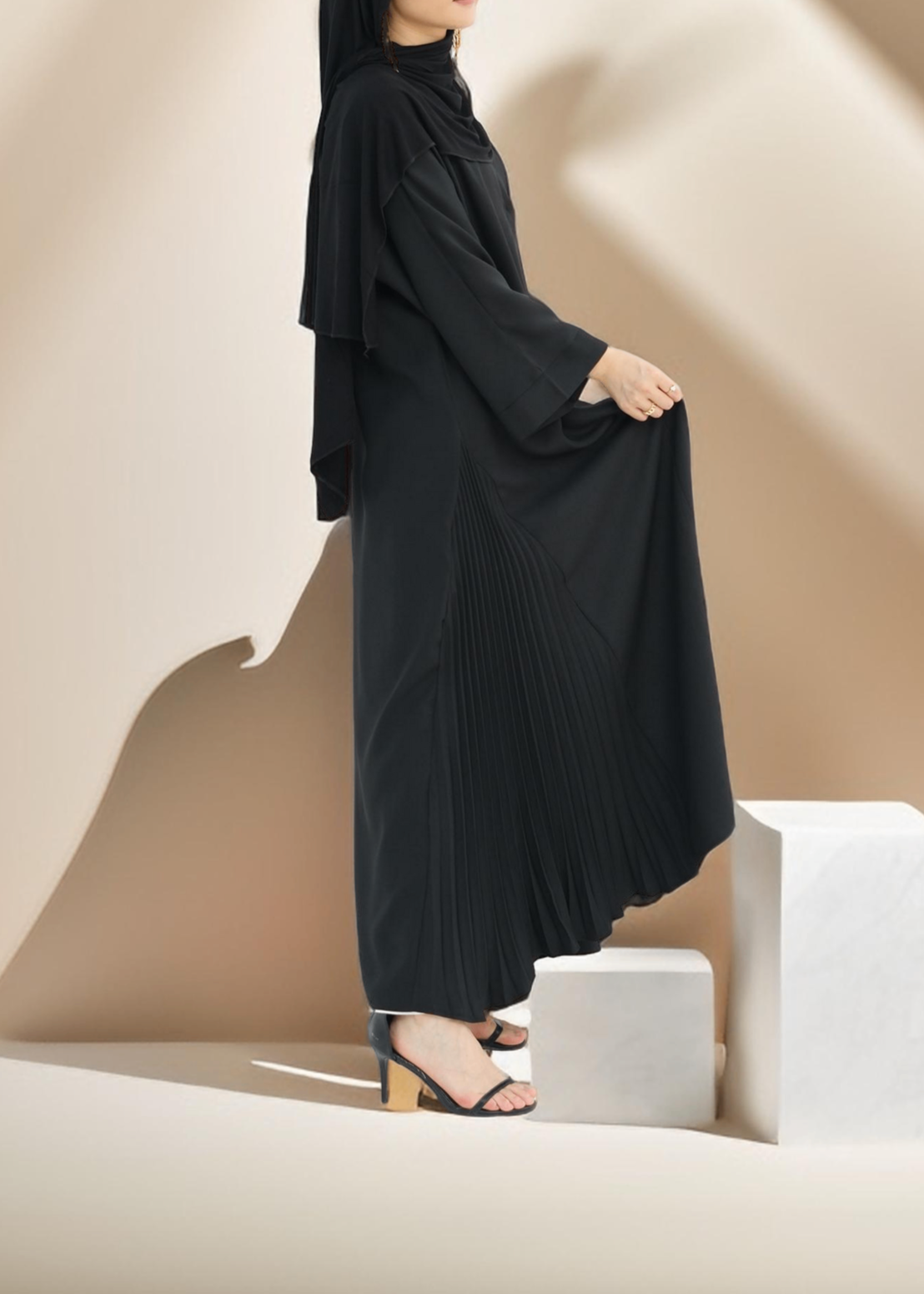 Marjan Side Pleated Kimono Abaya Try Modest Limited