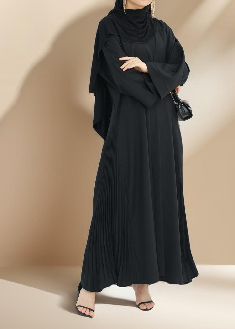 Marjan Side Pleated Kimono Abaya Try Modest Limited