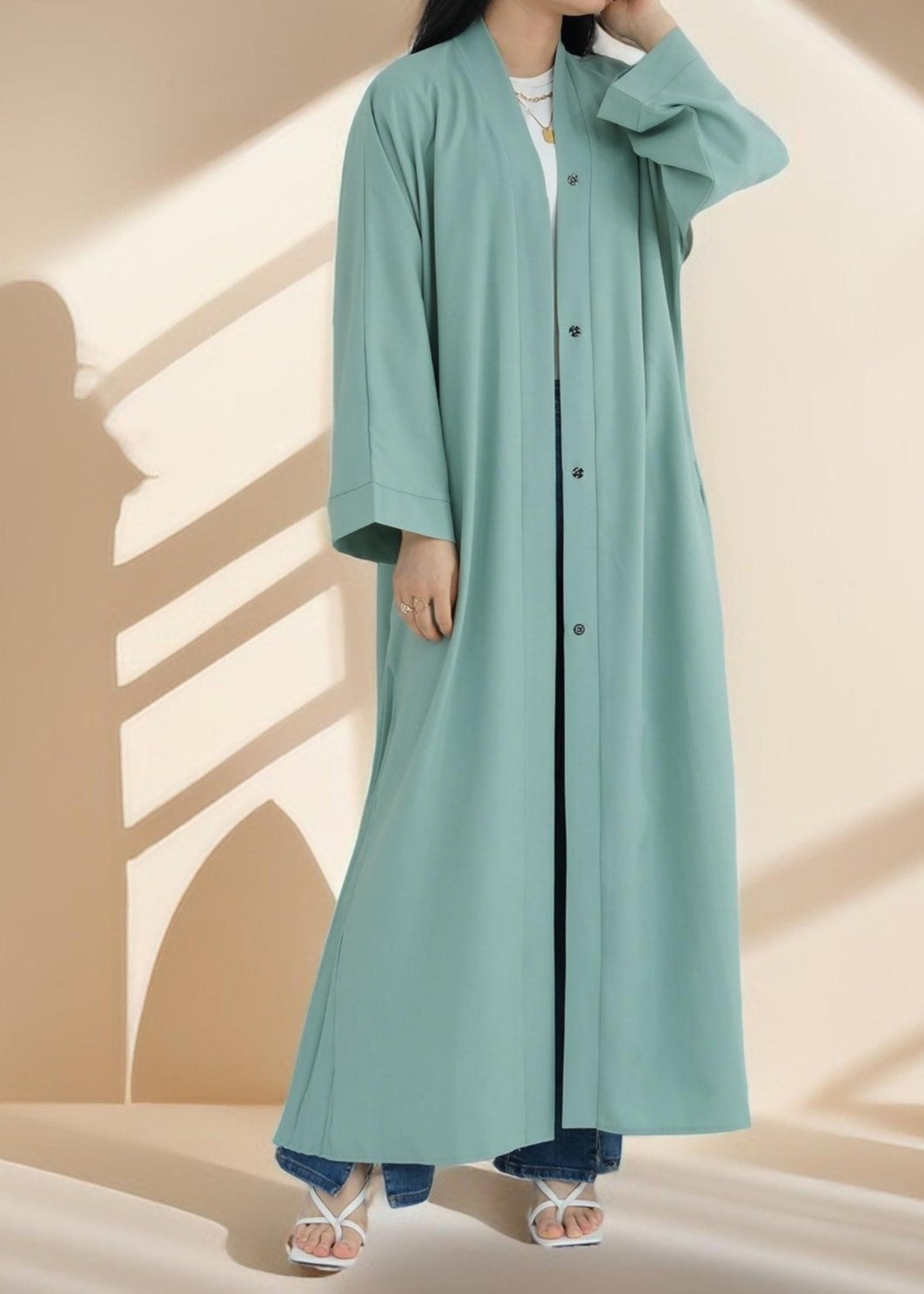 Marjan Side Pleated Kimono Abaya Try Modest Limited